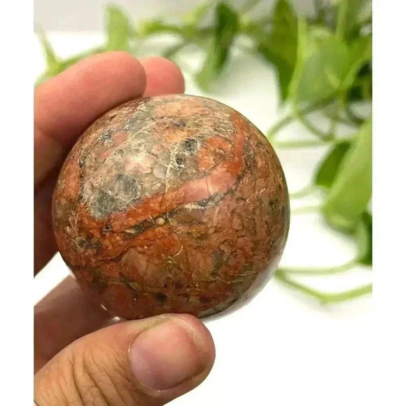 Orthoclase Natural Stone Crystal Quartz Ball 192g Healing Sphere 52mm - Picture 3 of 11